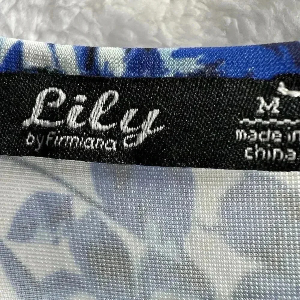 Lily By Firmiana Womens White Blue Floral Maxi Dress M Handkerchief Hem - Picture 7 of 12